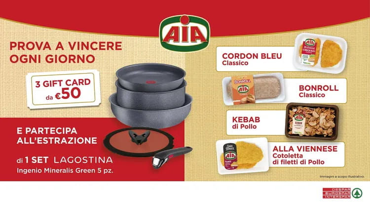Dal 6 al 26 ottobre 2025 partecipa al concorso AIA in Despar, Eurospar e Interspar* 